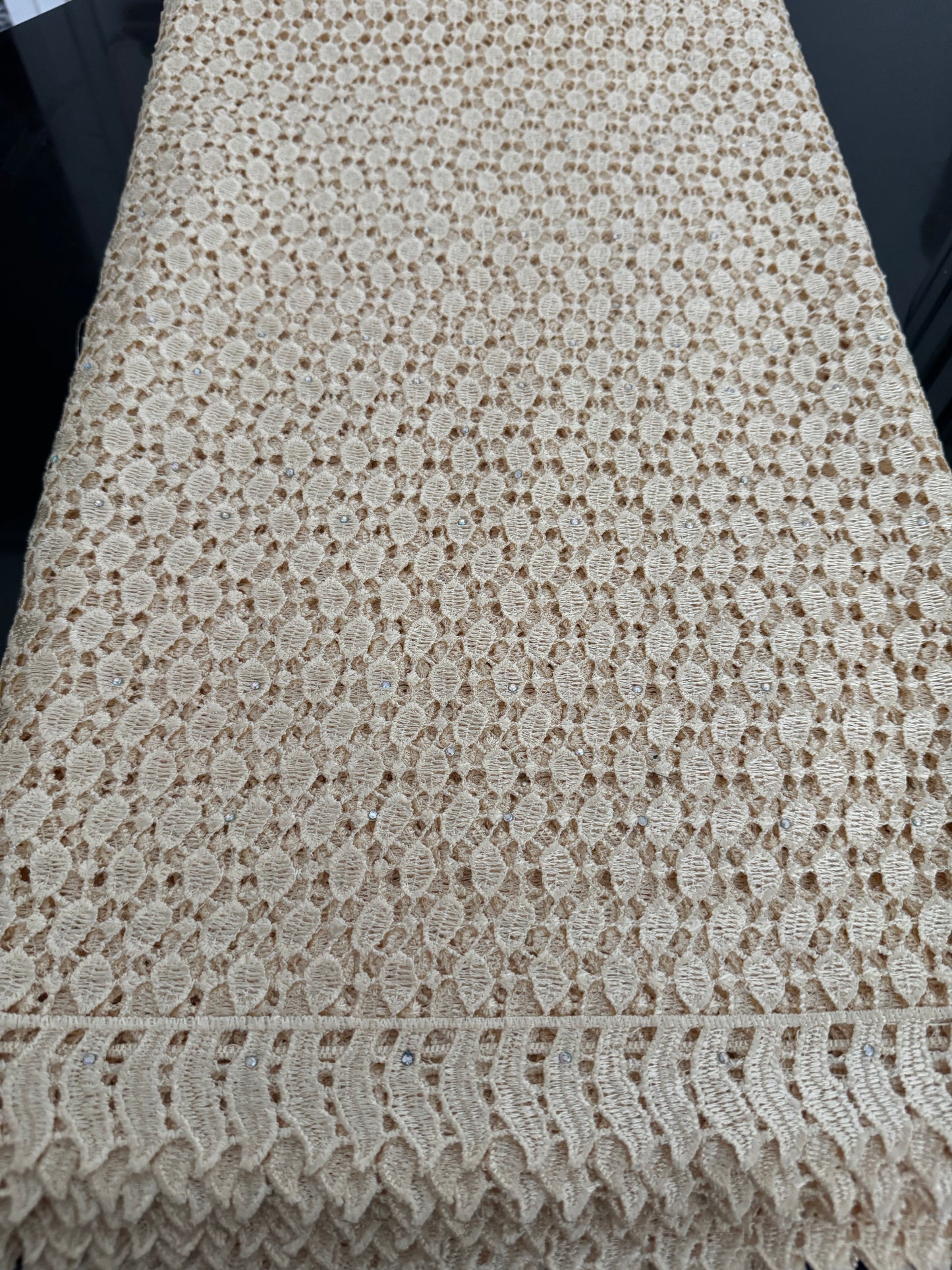 Guipure coton beige